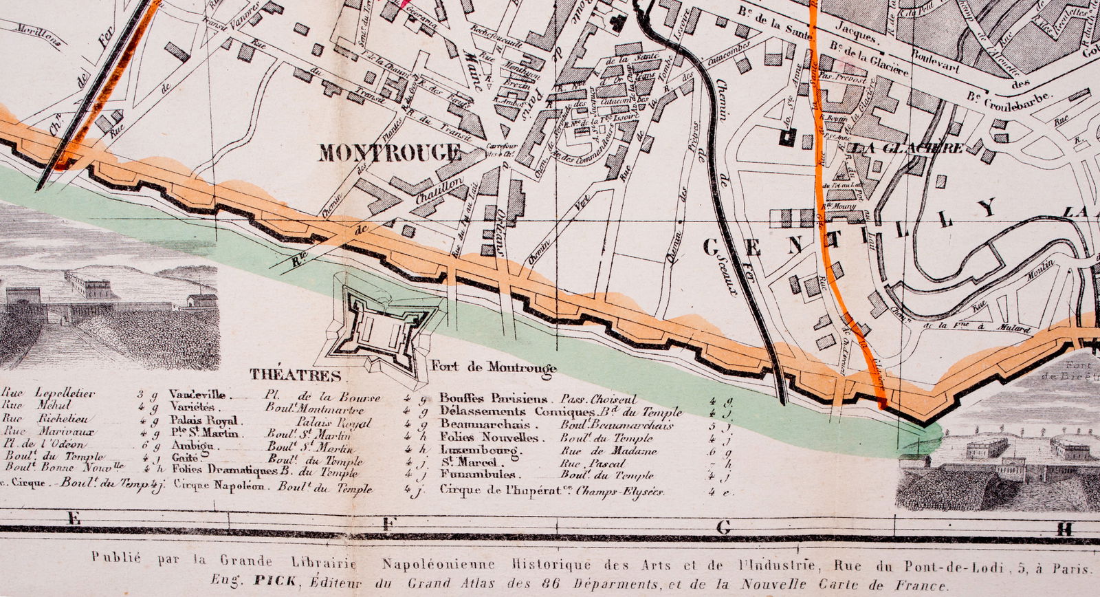1859 LARGE FRENCH ANTIQUE MAP OF PARIS Felix Delamarche - 5