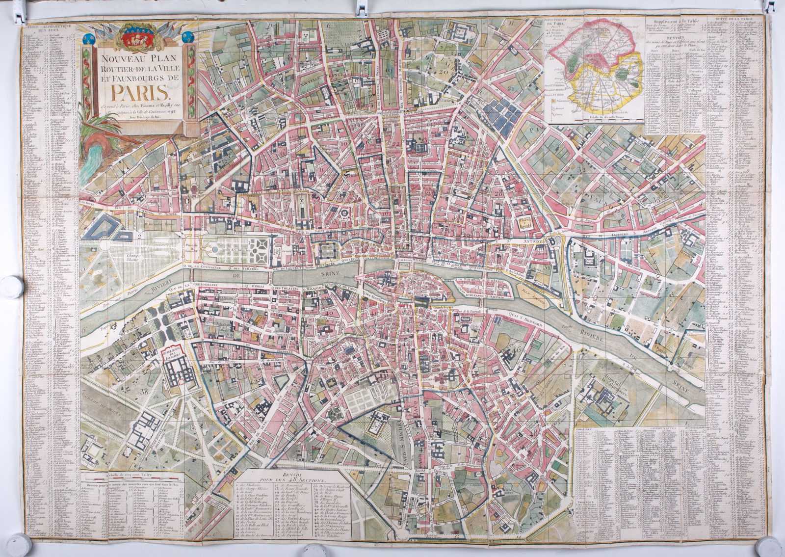 French map 1792 Esnauts et Rapilly Nouveau plan de Paris et ses faubourg - 2