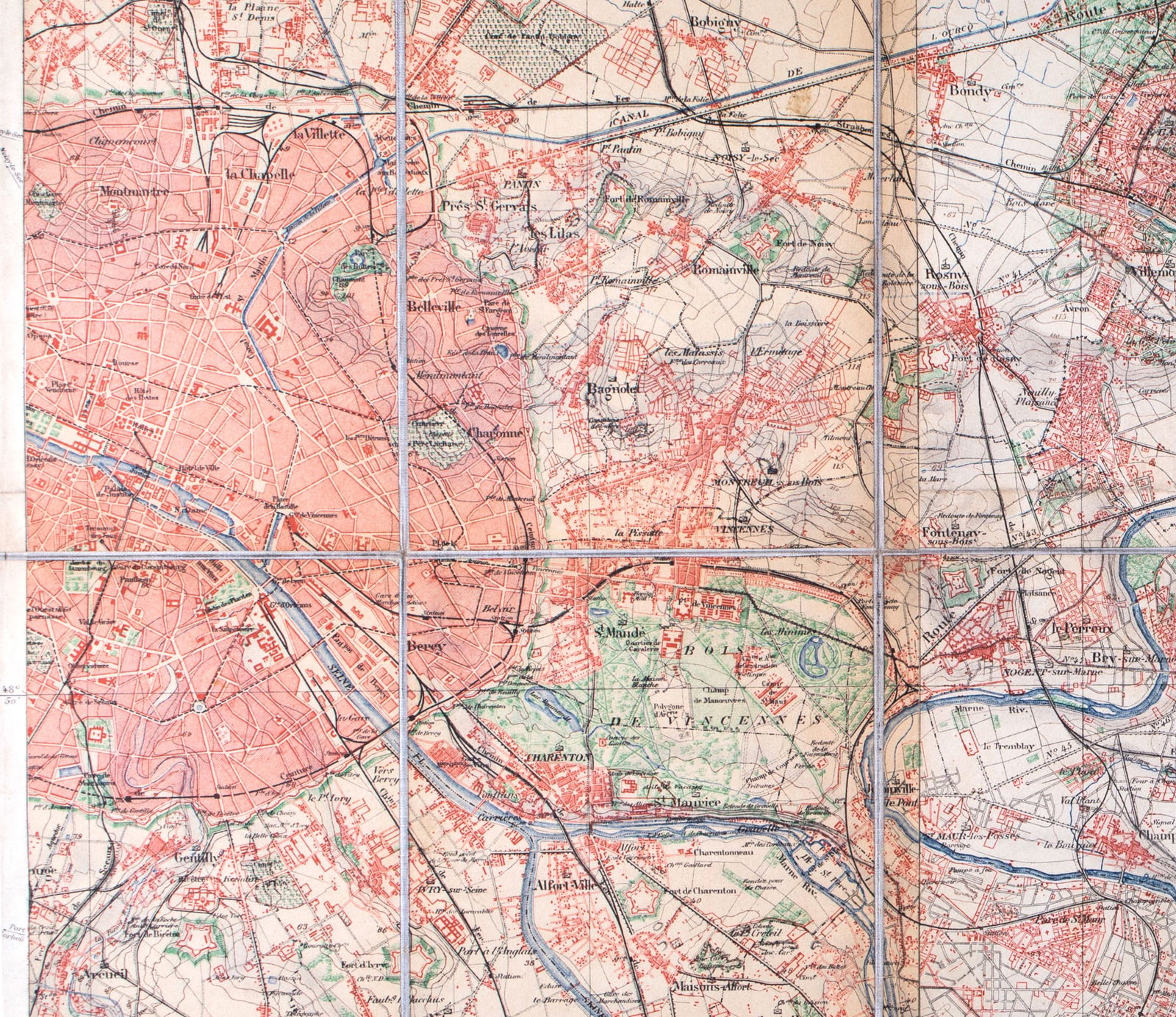 French map Andriveau Goujon Barere Environ de Paris East 1905 on lin - 3