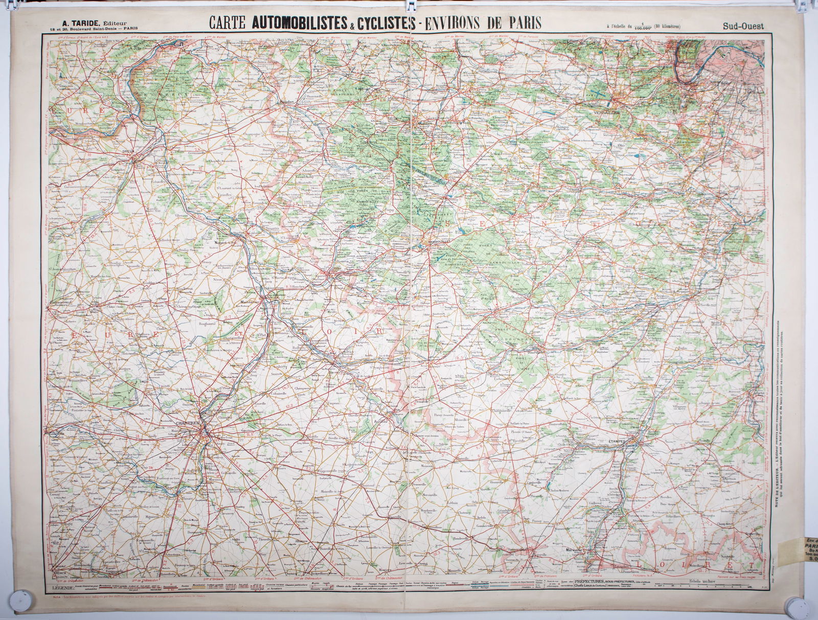 Environs de Paris Bike and car Taride South West 50 miles 1/10000 - 2