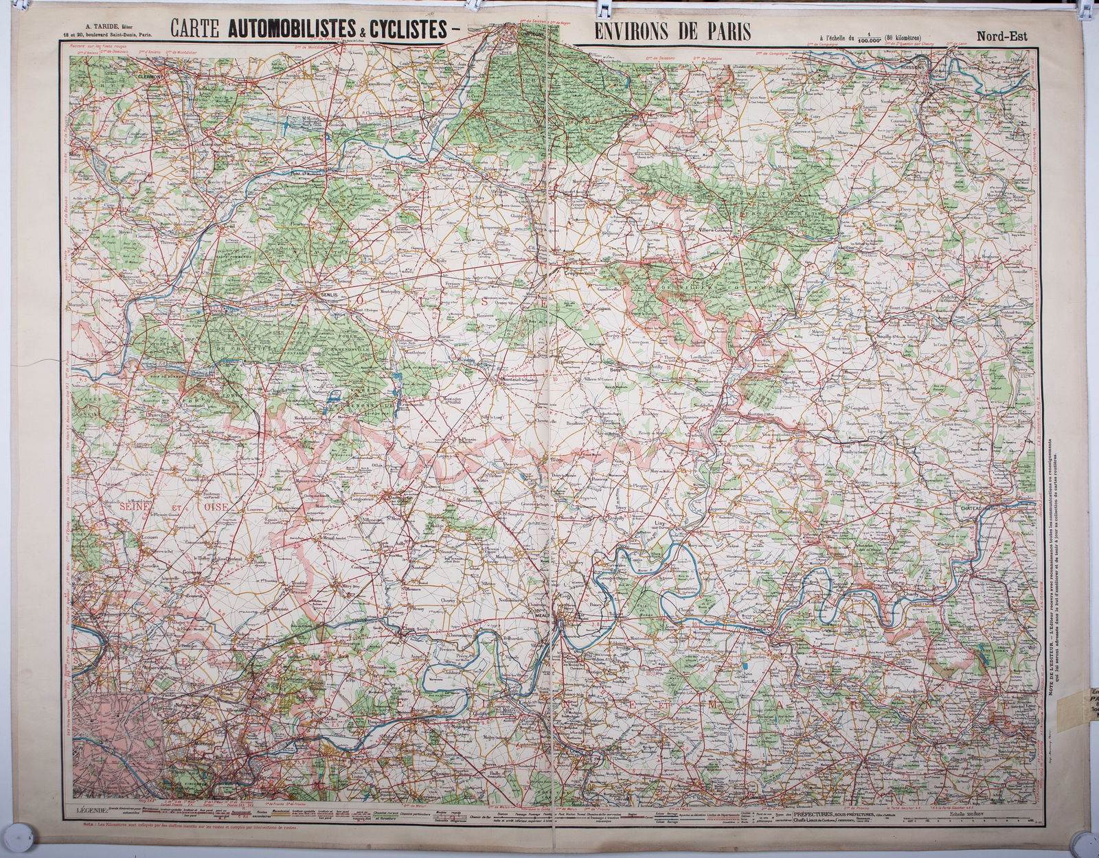 Environs de Paris Bike and car Taride north east 50 miles 1/10000 - 2