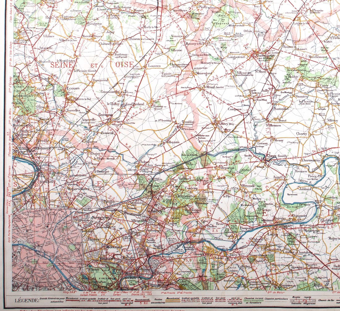 Environs de Paris Bike and car Taride north east 50 miles 1/10000 - 3