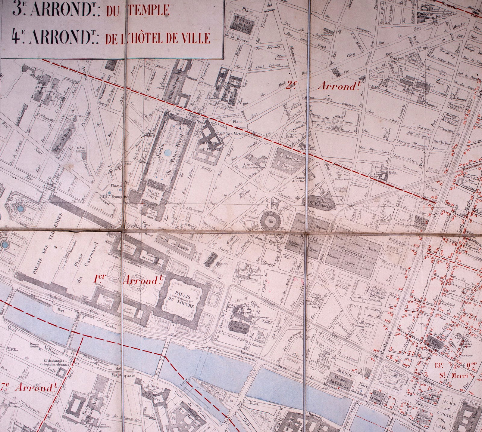 Paris detailed map of the 4 and 3 arrondissements 1885 Survey map - 3