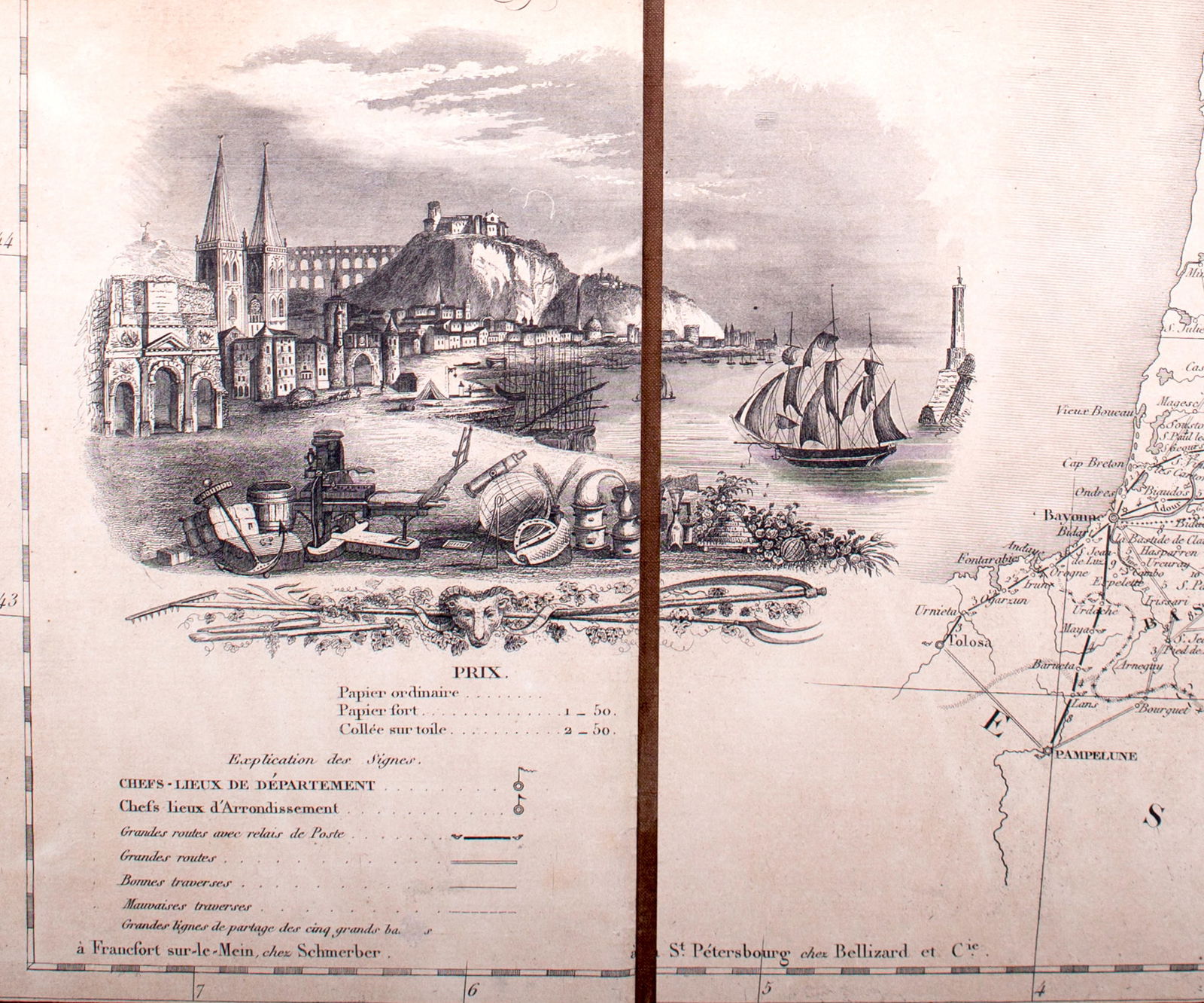 French map of France road map Logerot Paris 1837 , Fremin geogra - 4