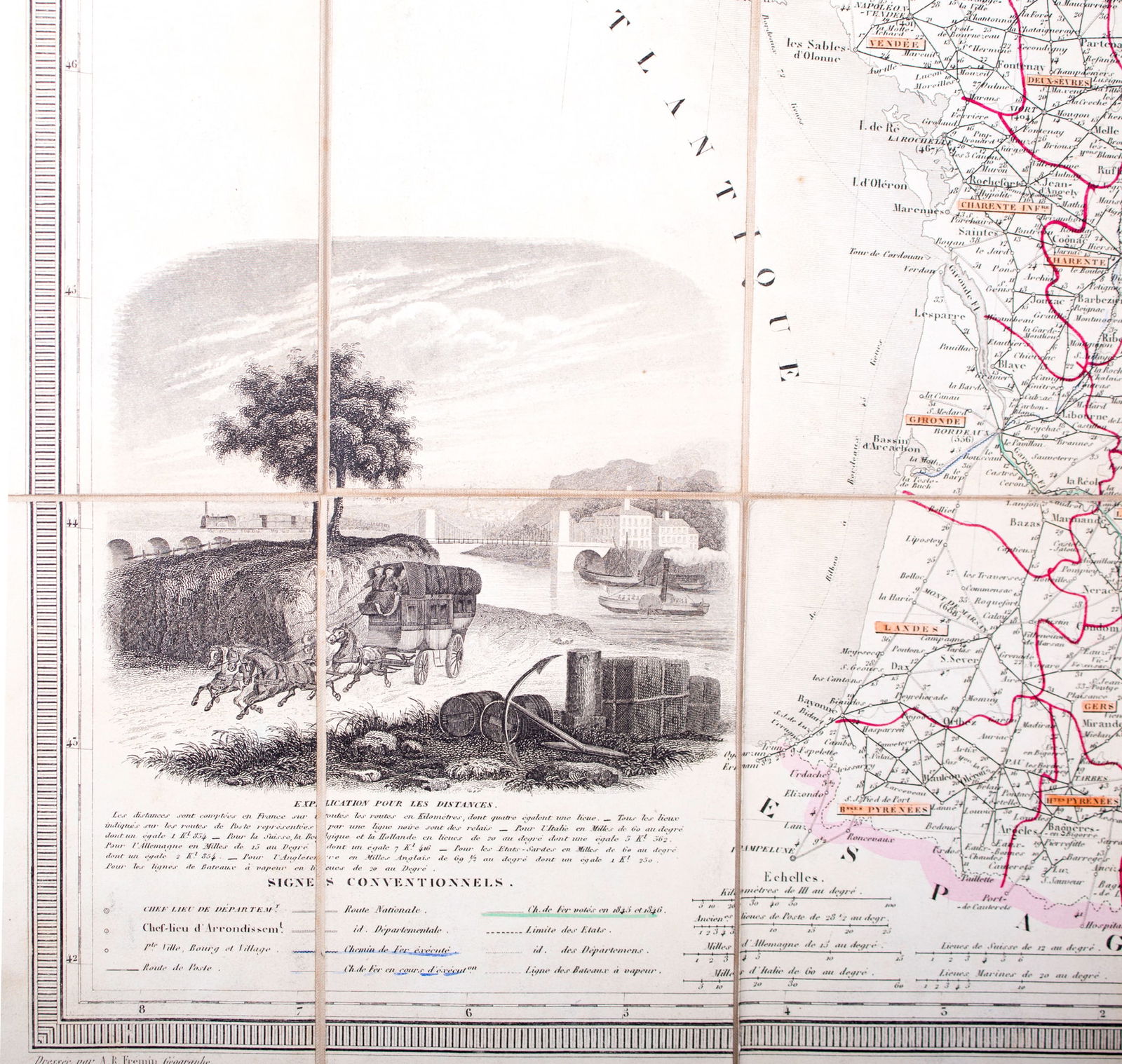 French map of France postal service Logerot Paris 1830 , Fremin geographer - 4