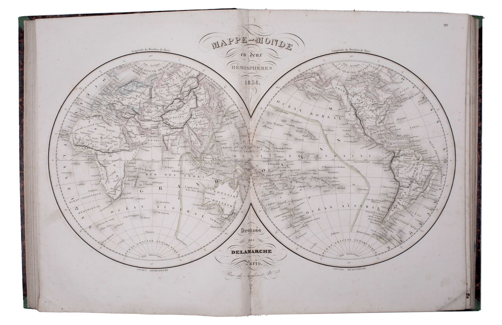 Antique Atlas 1841 engraving Felix Delamarche (1 of 8)
