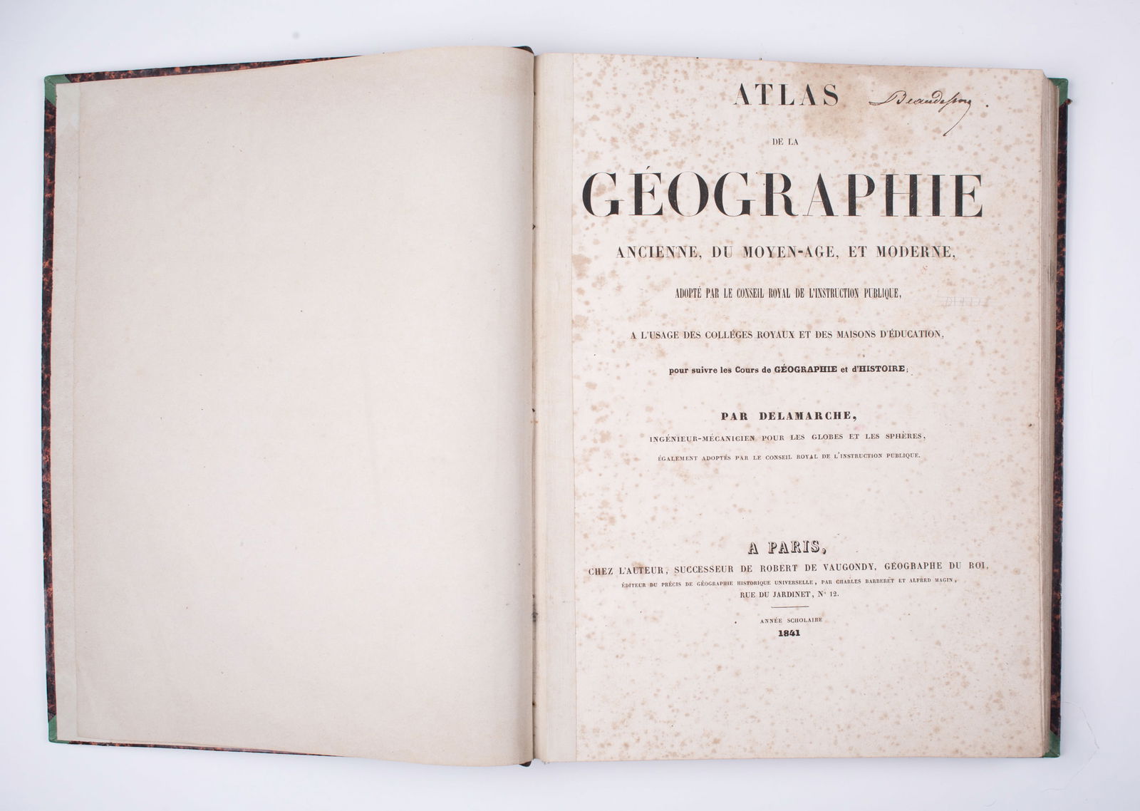 Antique Atlas 1841 engraving Felix Delamarche - 2