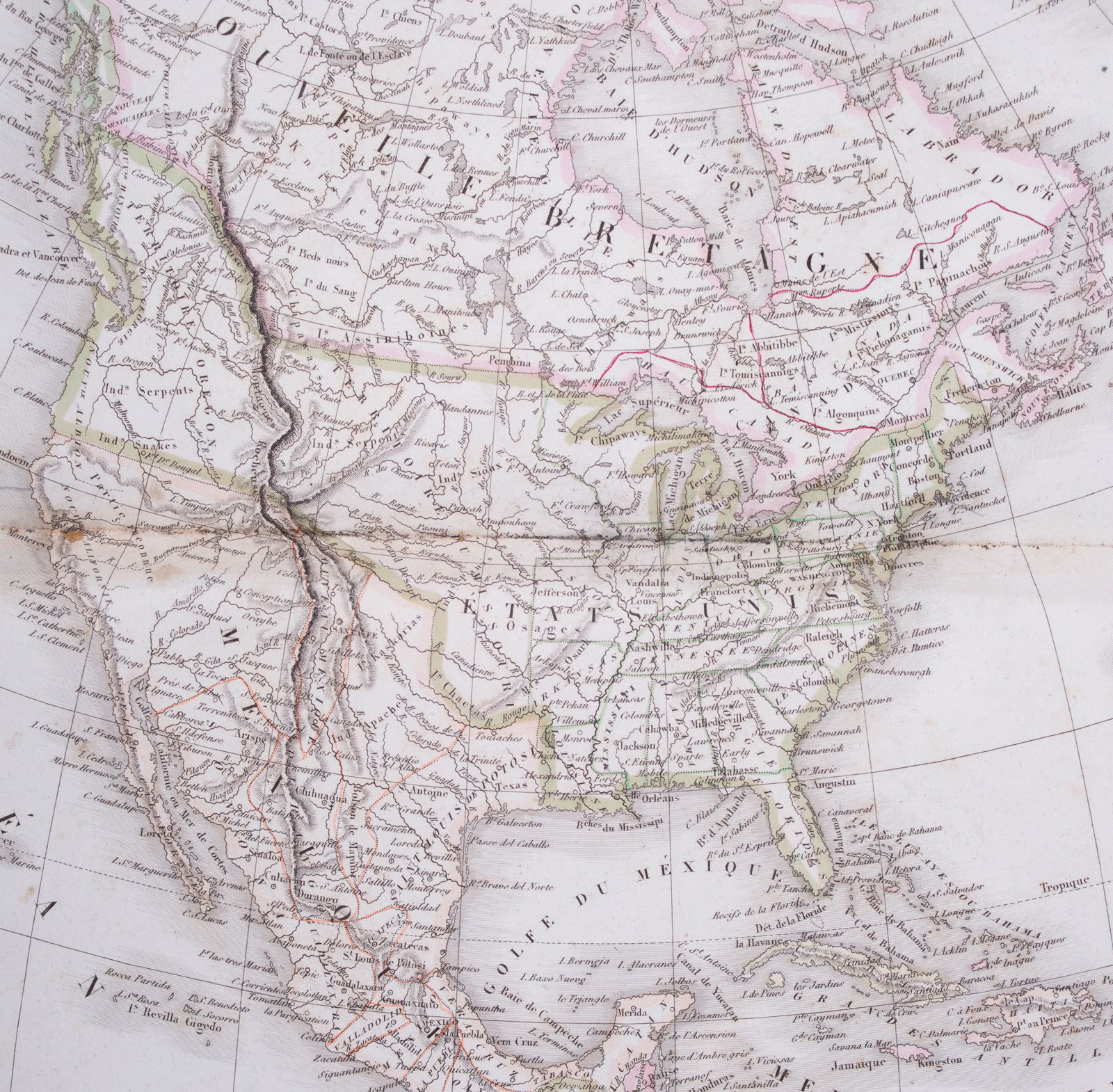 Antique Atlas 1841 engraving Felix Delamarche - 7