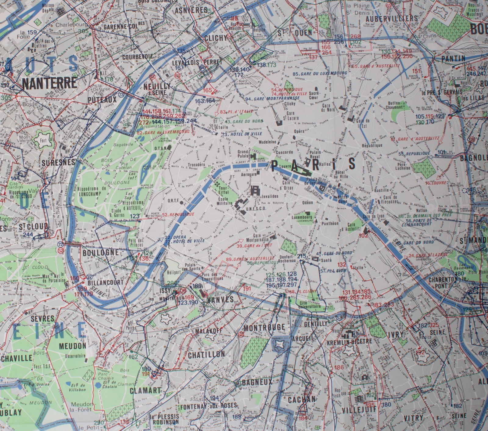 Large Paris bus stop RATP including surrounding suburb 1963 Tarride - 5