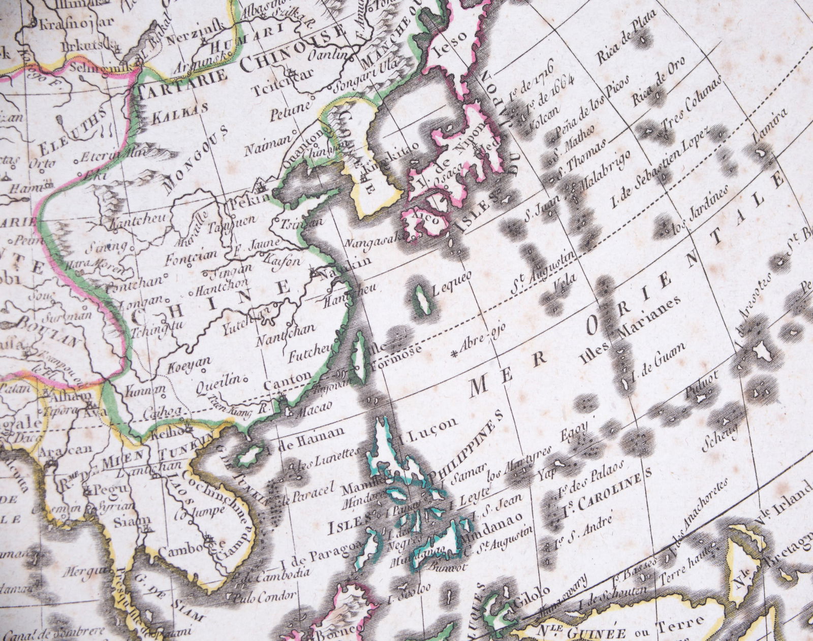 French map of Asia published by Bonne 1781 - 4