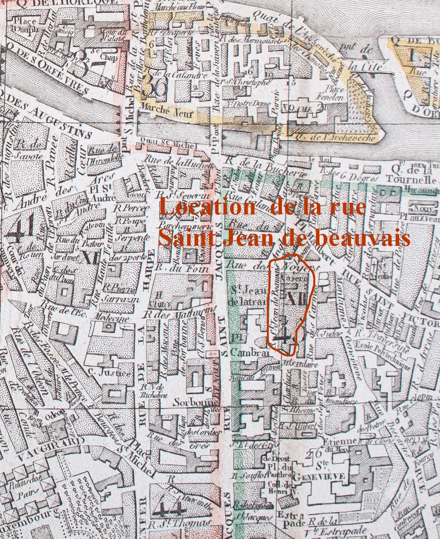 1825 large French map of Paris plan routier de la Ville et faubourg Herisson - 7