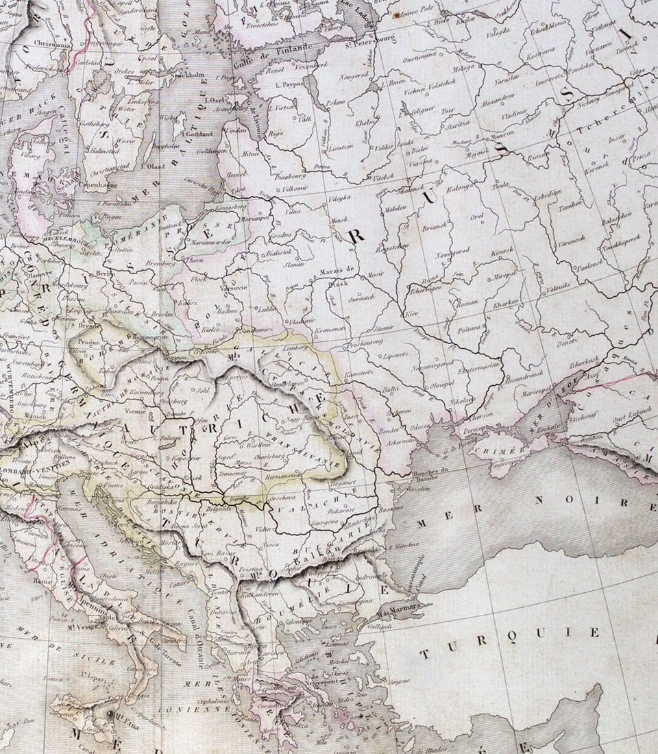 Antique engraving Felix Delamarche French map of Europe 1838 - 3