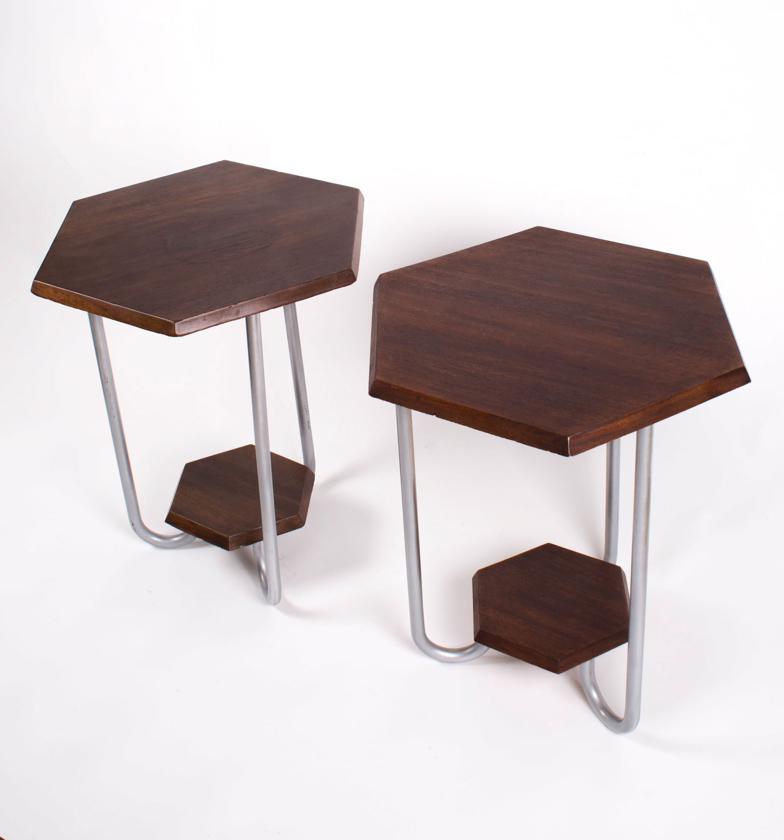 Pair of French art deco Octagon Table Peugeot cubist (1 of 5)