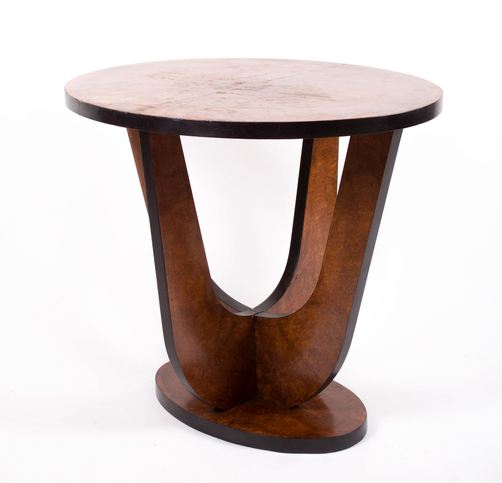 FRENCH ART DECO SIDE TABLE ovale LELEU STYLE - 4