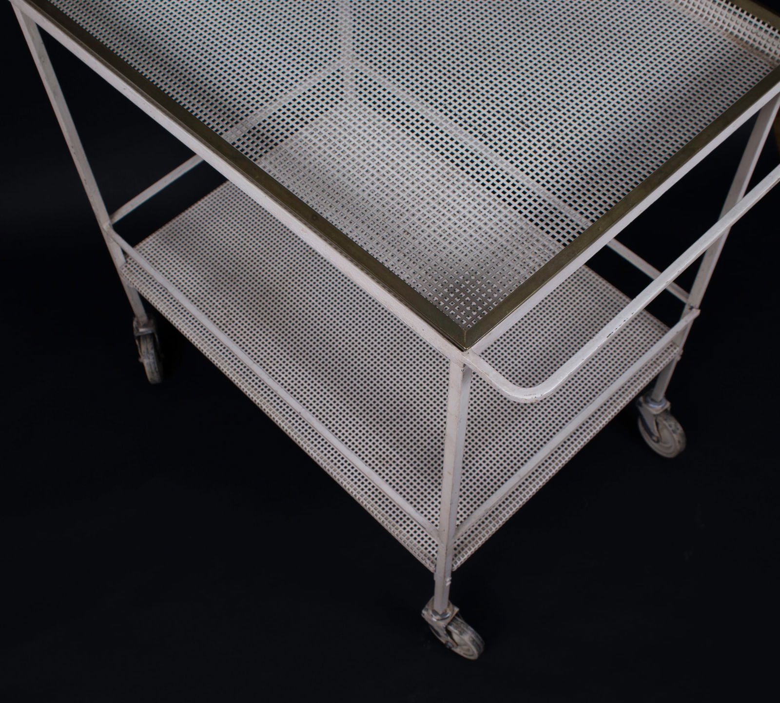 FRENCH MODERNIST white serving table MATEGOT Mid century - 2