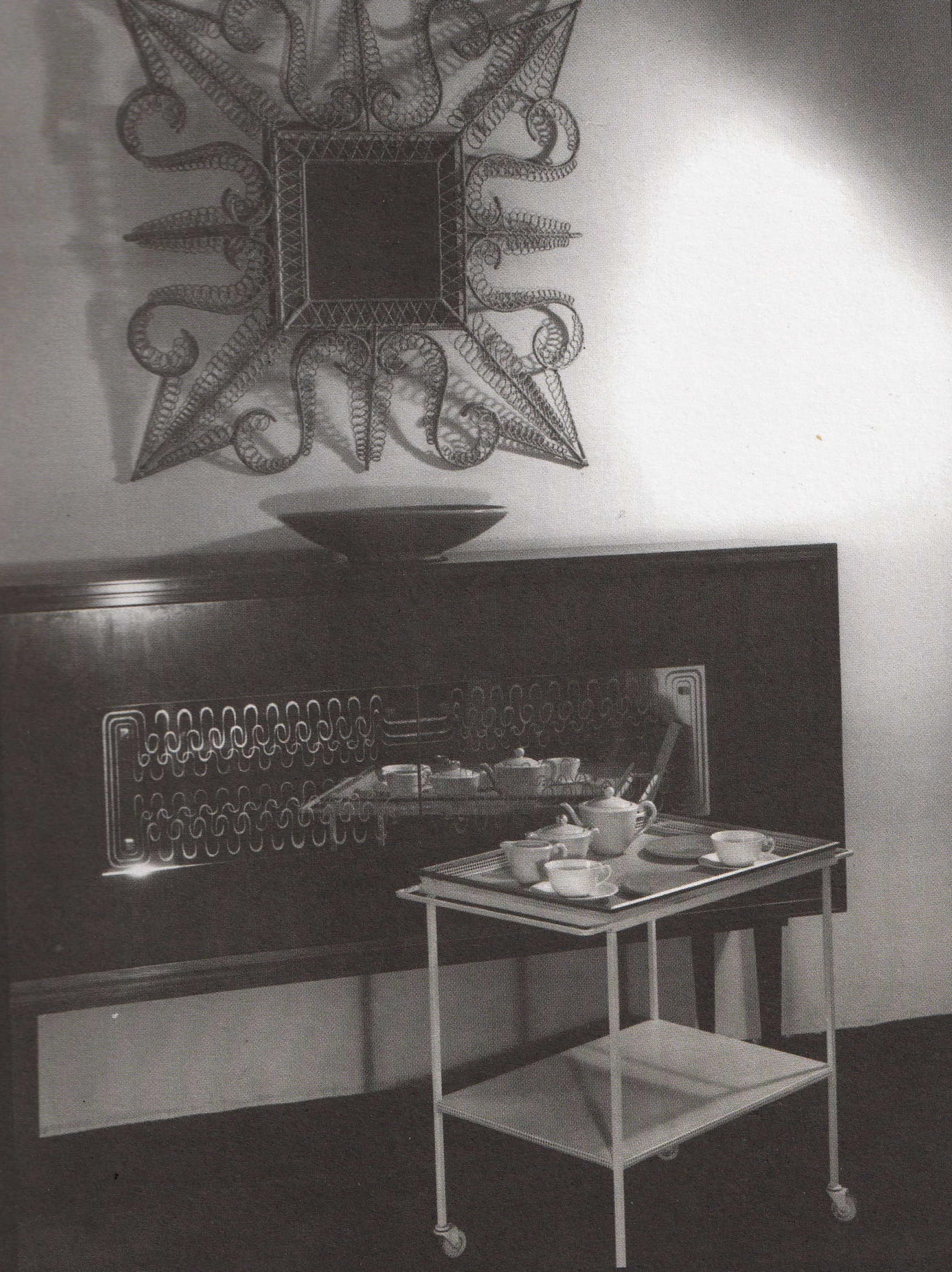 FRENCH MODERNIST white serving table MATEGOT Mid century - 6