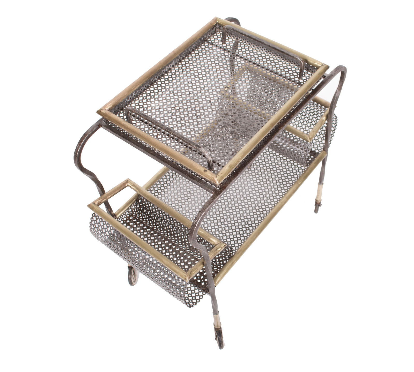 FRENCH MODERNIST trolley MATEGOT Mid century serving table r - 2