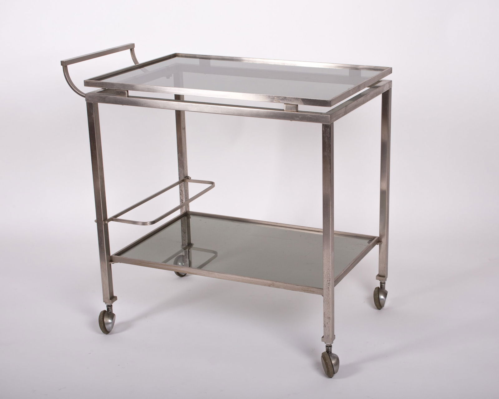 Guy Lefevre Rolling Bar Cart French mid century Maison Jansen: Title: Guy Lefevre Rolling Bar Cart French mid century Maison Jansen Description: Guy Lefèvre is a French designer who has worked on the contrasts between materials, playing with shiny and matt.