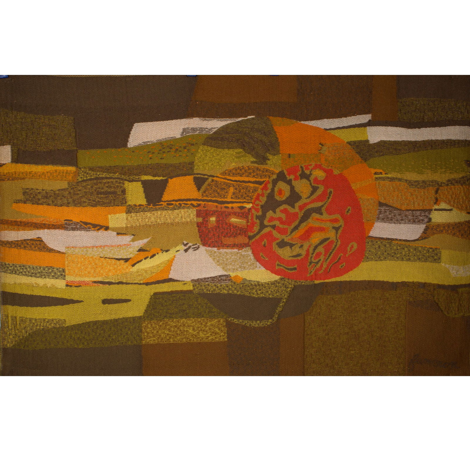 Fumeron Cosmos tapestry Jacquard wool fabric Aubusson Robert Four: Title: Fumeron Cosmos tapestry Jacquard wool fabric Aubusson Robert Four Description: Born on August 9, 1921 in Payroux, in southern Vienne, René Fumeron remains above all known for his tapestrie