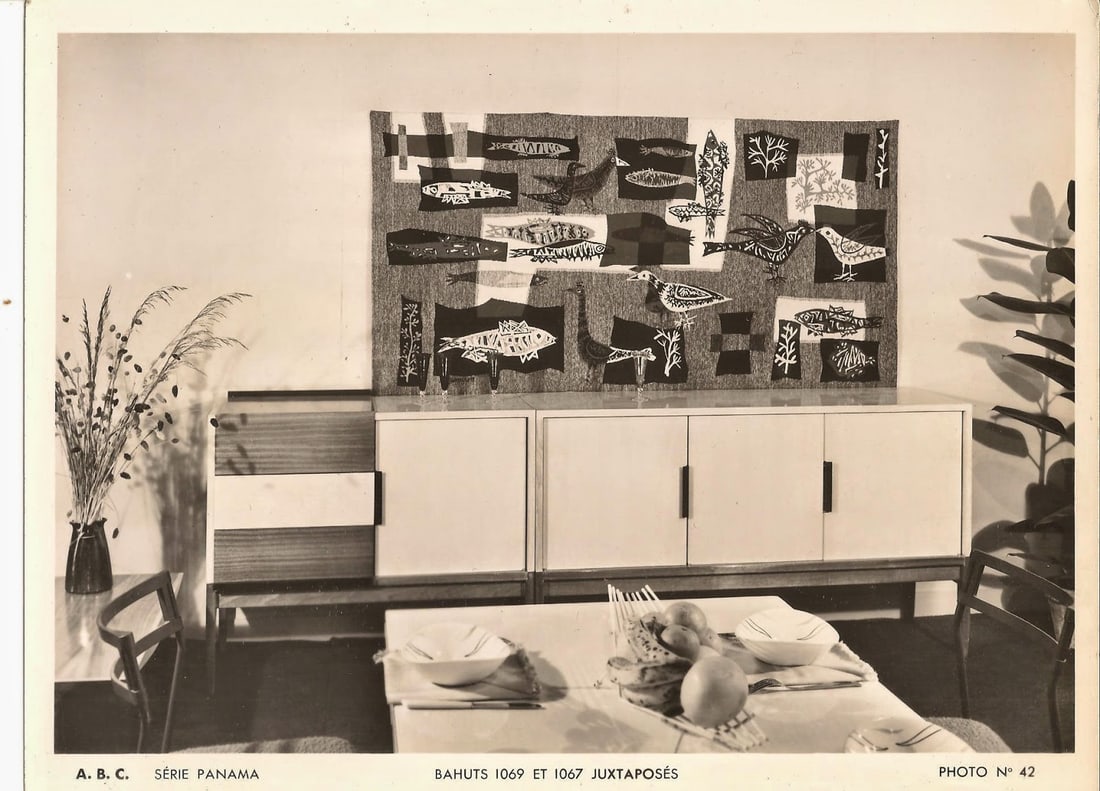 Fumeron Cosmos tapestry Jacquard wool fabric Aubusson Robert Four - 5