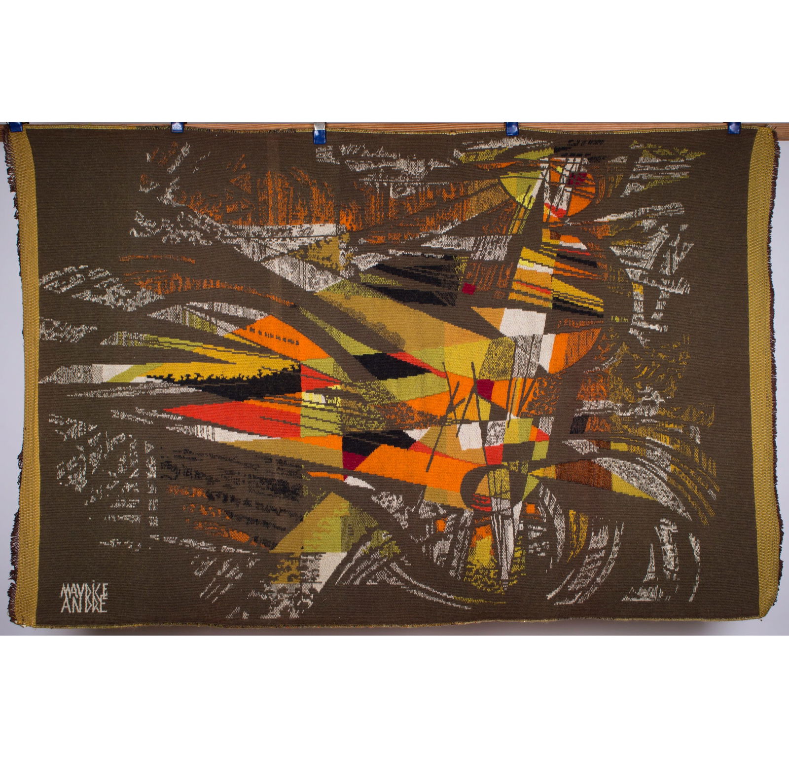 Maurice Andre mid century French tapestry Jacquard loom - 2