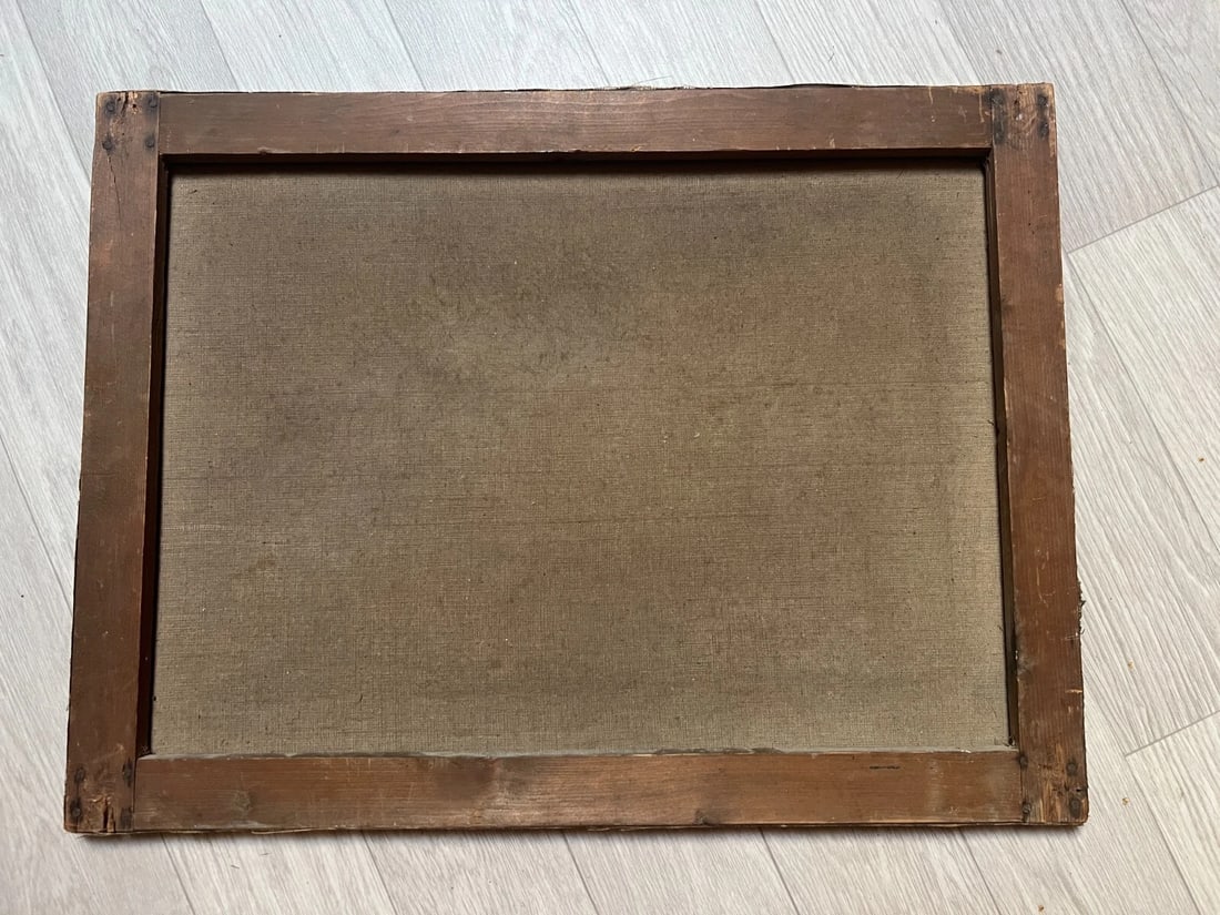 19th century Fisherman, Landscape Antique Oil Painting Original signed - 8