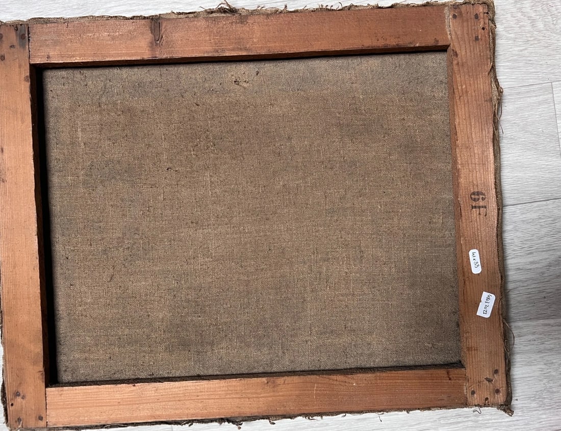 Antique Oil Painting Original Still Life, Flowers, Vase signed - 8