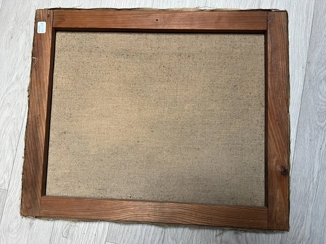 Antique Oil Painting Original Landscape, Garden, Trees, Forest, Flowers signed - 8