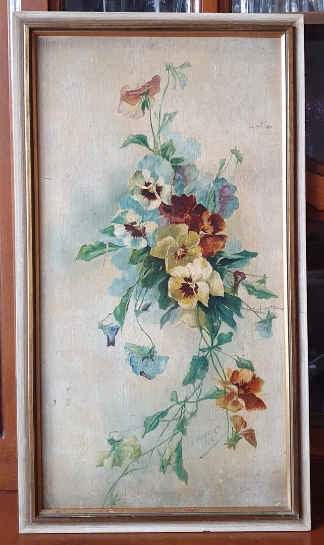 Antique Painting Original Flowers, Floral, Still Life, signed 1902 - 2