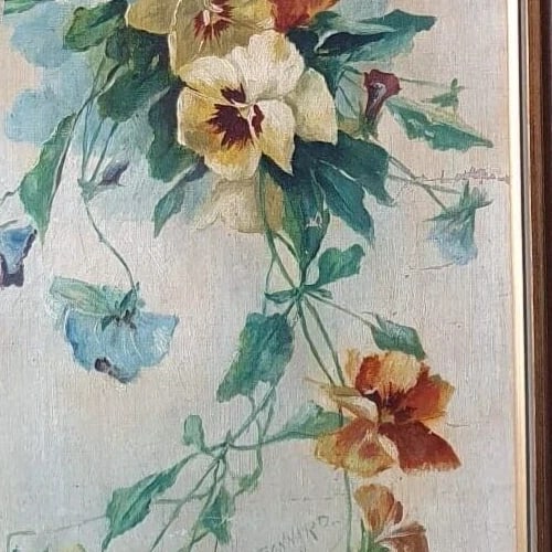 Antique Painting Original Flowers, Floral, Still Life, signed 1902 - 4