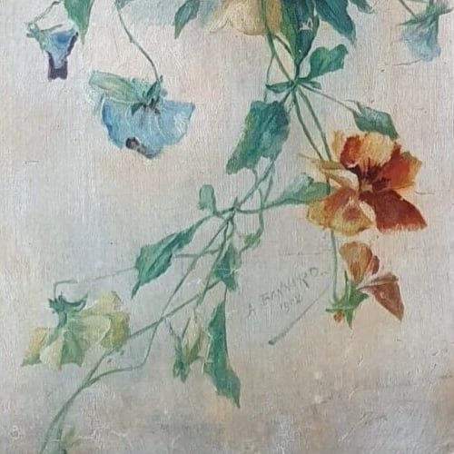 Antique Painting Original Flowers, Floral, Still Life, signed 1902 - 6