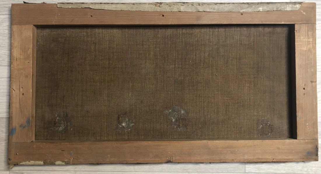 Antique Painting Original Landscape, Farm, Man, Boat, Goat, Sheep 19th century - 10