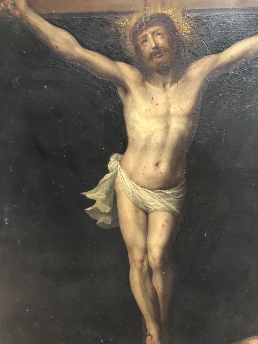 17th century The Christ & Mary Magdalene -Antique Oil Painting Original c. 1630 - 6