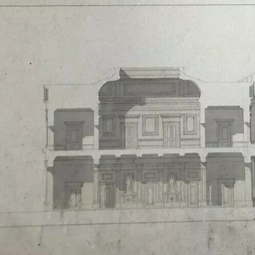 Building, Architecture and Plans - Drawing Antique c. 1848 - 6