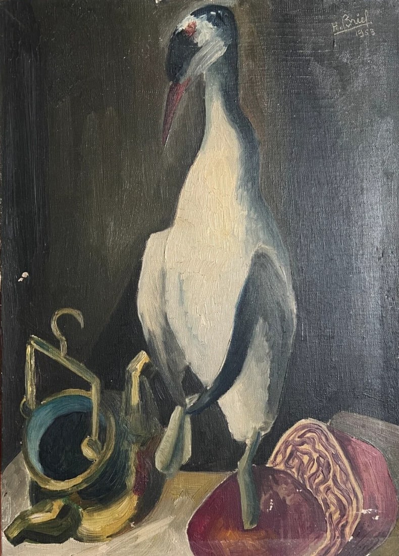 Antique Oil Painting Signed Bird, Still Life: Title: Antique Oil Painting Signed Bird, Still Life Description: Antique Oil Painting Signed Bird, Still Life Oil on canvas 33 x 46 cm signed small damages Reserve: $220.00 Shipping: Domestic: Fl