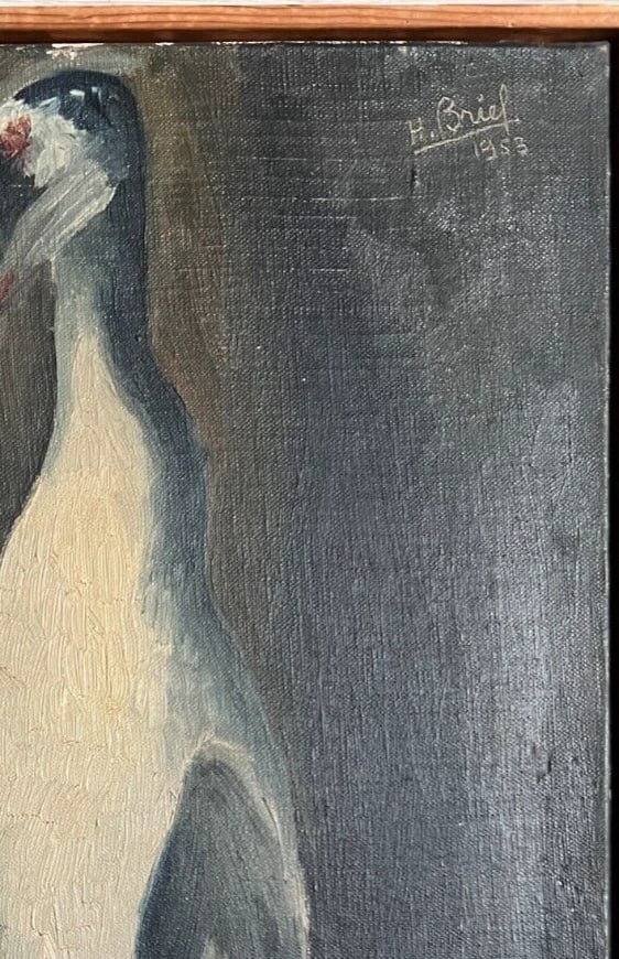 Antique Oil Painting Signed Bird, Still Life - 6