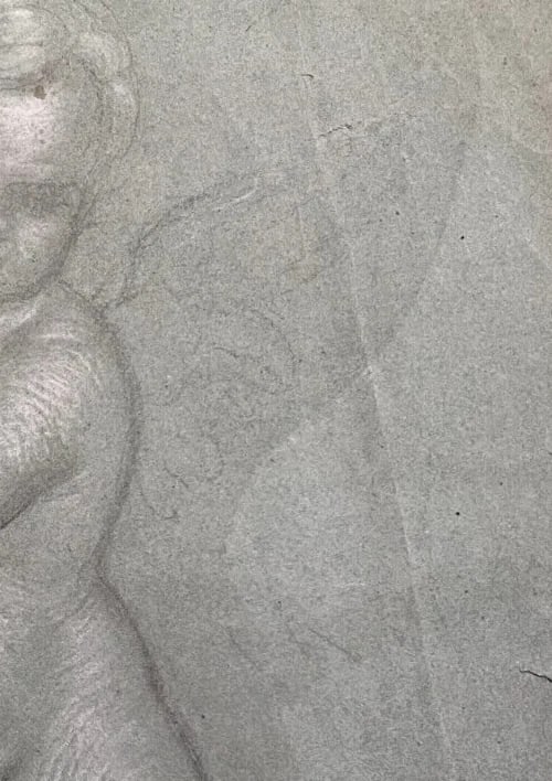 Original Antique Pencil 18th century Drawing Figure Angel Artwork - 5