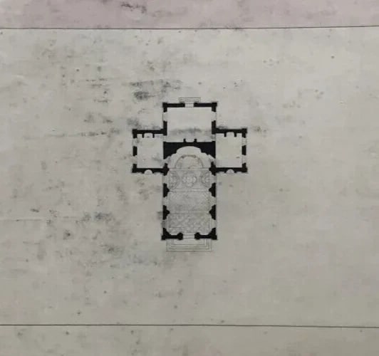 Antique Original Old Architecture 19th century Drawing Buildings and Plans - 4