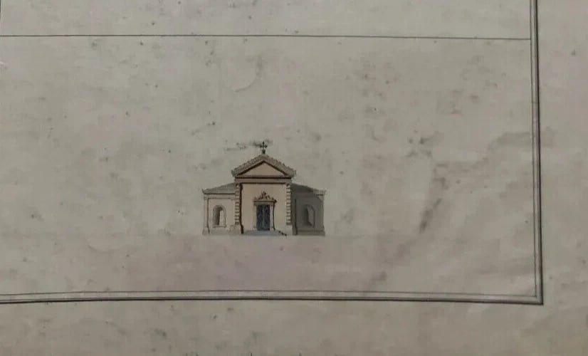 Antique Original Old Architecture 19th century Drawing Buildings and Plans - 6