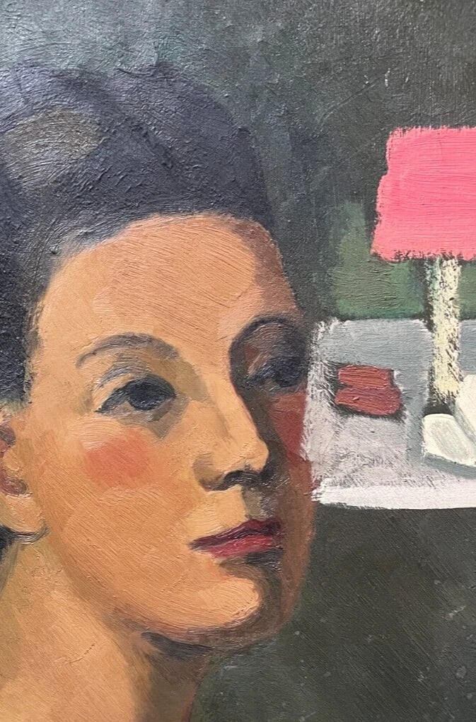 Portrait, Woman, Still Life, People, Light - Antique Original Painting - 4