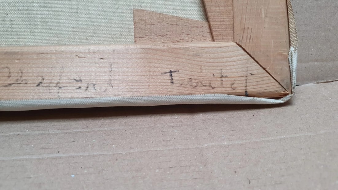 Vintage Oil Painting signed Blue Mountain Landscape Modern - 7