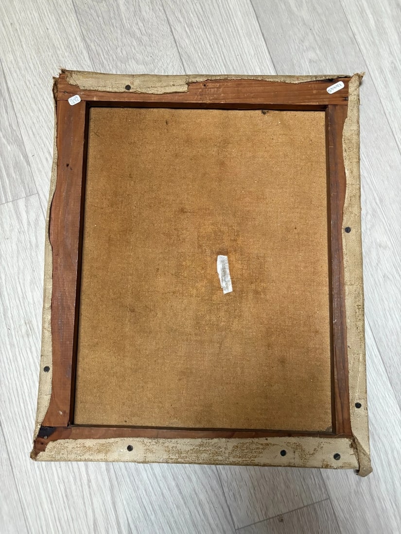 Antique Oil on canvas Painting Women Portrait Cubist Abstract signed - 8