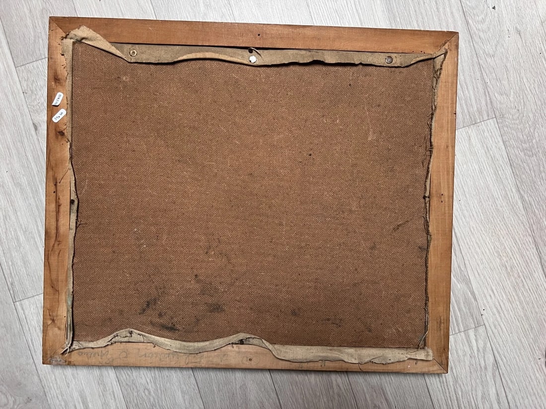 Maritime Landscape , Cityview, Building, Church, Tree - Antique Oil Painting - 8