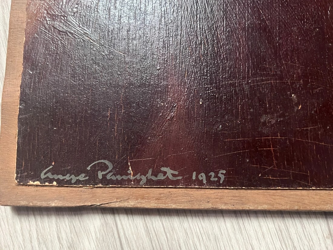 Red Man Portrait Sleeping - Antique Original Painting - 6