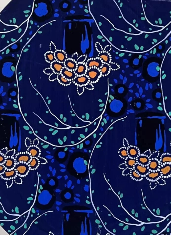 Antique Drawing Original Textile Drawing Black Blue Yellow Flowers Artwork: Title: Antique Drawing Original Textile Drawing Black Blue Yellow Flowers Artwork Description: Antique Drawing Original Textile Drawing ink on paper 30 x 30 cm folds, tears Reserve: $150.00 