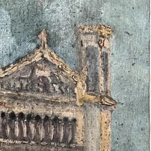 Antique Original Cityview Architecture Painting Cathedral Landscape - 3