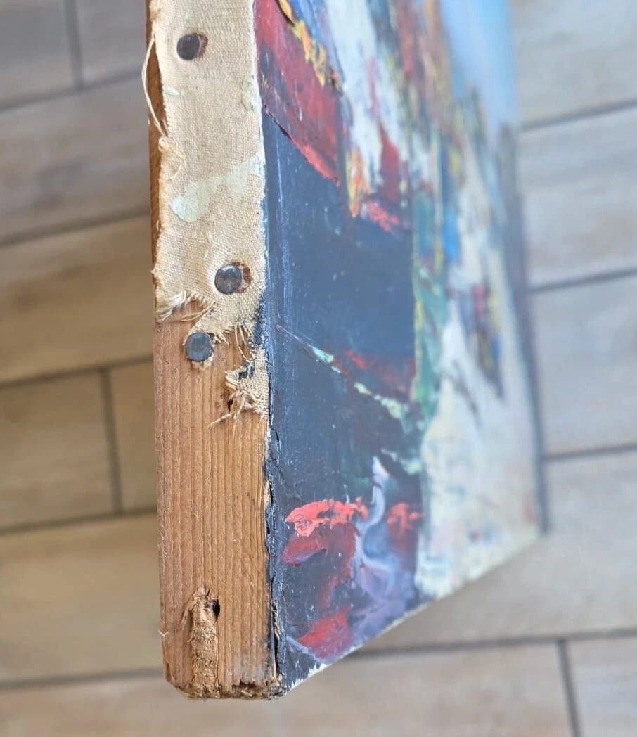 Antique Original Painting Seaview Landscape, Martigues, Fishermen signed - 7