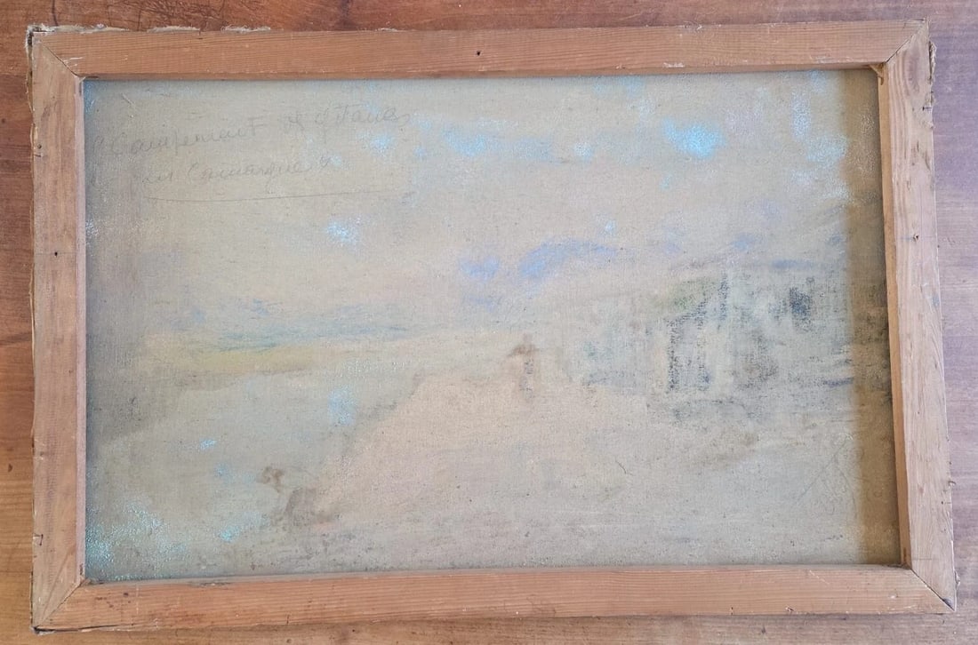 Antique Original Painting Seaview Landscape, Martigues, Fishermen signed - 8