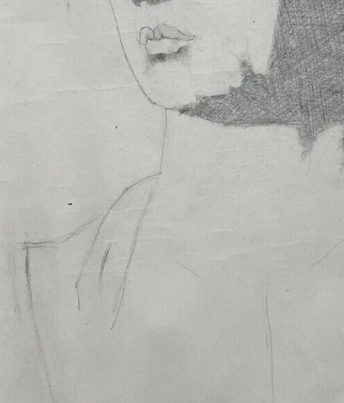 Antique Original Drawing Man, Portrait, Sculpture, Profil - 4