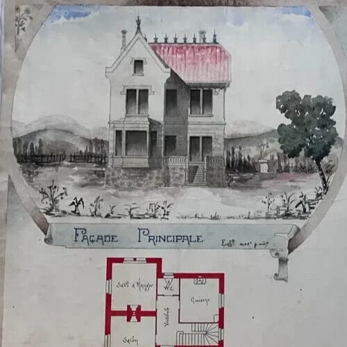 Antique Original Architecture Drawing Building, Architecture Plans Architectural - 2